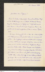 Nachlass Franz Steindachner, Brief von Anton Dohrn an Franz Steindachner (24.01.1882), Inv.Nr. 112.02, Seite 1